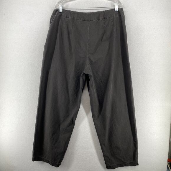 EILEEN FISHER Pants 1X Plus Cotton Straight Ankle High Waist Trouser Gray - Picture 2 of 13